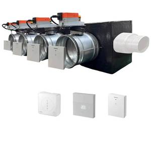 Unité de contrôle de registres motorisés WiFi 4 zones pour plénum canalisé avec interface Siemens et connexion VMC latérale pour systèmes CVC - Product Image 1
