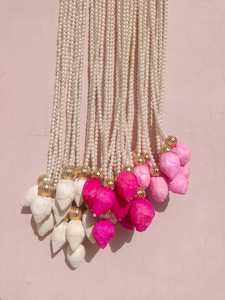 Perla pesada de 4 pies con guirnaldas de loto Sola Wood Lotus Buds Bead colgante de pared para decoración de Kalyanam y Golu - Product Image 5