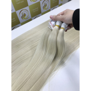 Prix de gros des extensions de cheveux européens blonds ombrés de couleur claire cheveux humains bruts européens durables aux extrémités épaisses vietnamien en vrac - Product Image 3