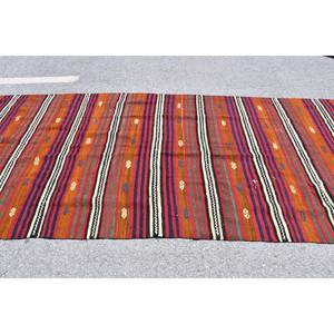Vintage Turkish Red Kilim <b>Rug</b> 5'1 X 13'2 ft Boho Style Patchwork Wool Jute <b>Rug</b> for Living Room or <b>Bedroom</b> with Latex Backing - Product Image 3