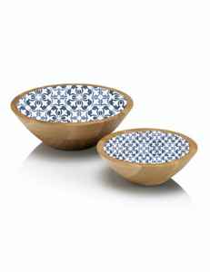 Tazón Redondo de Madera de Acacia con Estampado Esmaltado para Servir Masa, Estilo para Bodas, Ecológico, para Uso en el Hogar, Hoteles y Restaurantes - Product Image 5