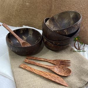 ชุดชามมะพร้าวชามสลัด/กะลามะพร้าวขัดเงางานหัตถกรรมจากเวียดนาม - Product Image 5