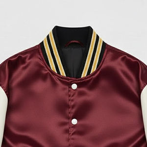 Chaqueta Universitaria de Satén Estilo Urbano para Hombre, Fabricante Profesional, Chaqueta Universitaria de Satén con Logotipo Personalizado de Alta Calidad para Hombre - Product Image 4