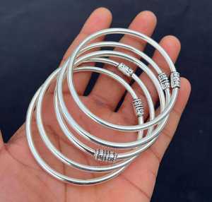 Chapado en plata de ley 4 De conjunto Delicado hecho a mano Vintage brazalete de Las Bahamas pulsera apilable mujer joyería de moda al por mayor - Product Image 5