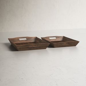 Luxury Wooden Tray in Soft Ash Color with Contemporary Round Design and Polished Surface Great for Organizing <b>Essentials</b> - Product Image 4