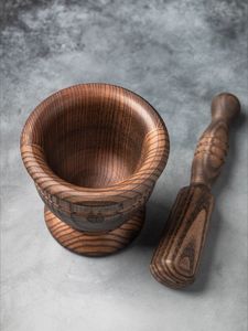 Mortero y Maja de Madera Decorativos |   Acabado de Alta Gama |   Pedidos al por Mayor - Product Image 2