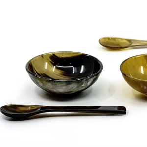 Bol de service unique en corne de buffle naturel fabriqué à la main pour des espaces de vie élégants et verts au prix de gros par HF CRAFTS - Product Image 1