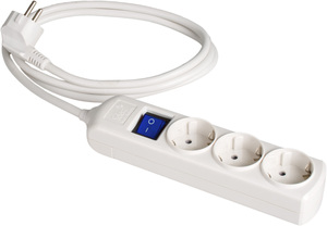 Multipresa con cavo e interruttore, serie 8000, 3 prese, 1,5 m (Solera 8013IL) - Product Image 1