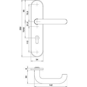 Logo 8753/0292 Stainless Steel EST 92 mm 65-75 mm Protective Fitting for Storage Lockers Made by EDI - Product Image 3