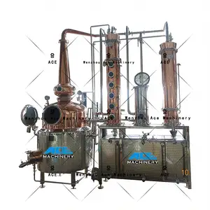 商用酒厂设备伏特加杜松子酒中性酒精蒸馏器混合回流塔蒸馏铜阿伦比蒸馏器