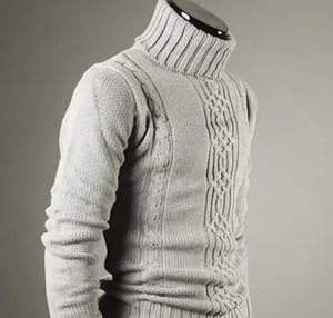 Classic Men's Winter Warm Fleece Pullover Knitwear Sweater Cozy & Comfy with Comfortable Stretchy Fabric Sustainable Logo Front - Product Image 6