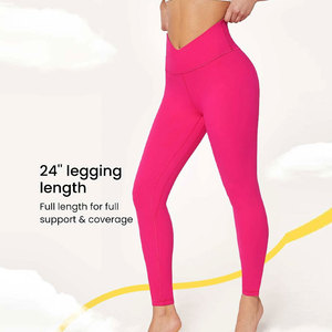 Leggings Deportivos de Cintura Alta para Mujer, con Logotipo Personalizado, OEM ODM, con Pedrería, Transpirables, Antibacterianos, de Algodón y Bambú, para Yoga - Product Image 4