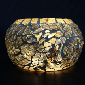 Bougeoir en verre mosaïque fait à la main, bougeoir de table, bougeoir oriental - Product Image 1