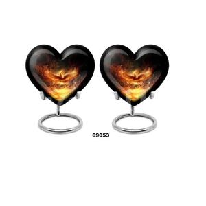 Venta caliente de aluminio negro hermoso corazón Fénix pájaro cremación urna para adultos para cenizas humanas con soporte y bolsa de terciopelo gratis - Product Image 1