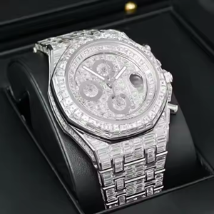 Reloj de diamantes de moissanita VVS de dos tonos de la mejor calidad, estilo de espinas único para fiestas de Hip Hop de lujo, acero inoxidable antiguo - Product Image 3