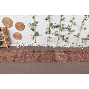 พรมขนสัตว์โบฮีเมียนสีน้ำตาลงานทำมือขนาดใหญ่2.1x11.8ฟุตลายปะต่อสำหรับห้องนอนวัยรุ่นสำหรับห้องโถงทางเข้าห้องโถงด้านหลังทำจากยาง - Product Image 2