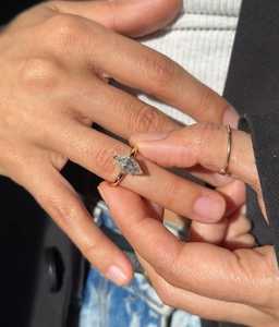 Marquise Cut Moissanite Solitaire <b>Ring</b> in 14K Yellow Gold Elongated Shape Engagement <b>Ring</b> Minimal Luxury Fine Jewelry for Women - Product Image 3