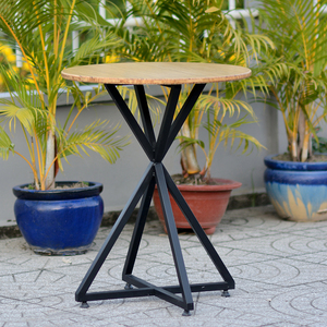 โต๊ะคาเฟ่ไม้สไตล์อินดัสเทรียลทำมือ กว้าง 60 ซม. ทนทานและมีสไตล์ - Product Image 2