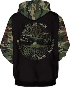 Sweat à capuche oversize à carreaux pour homme avec impression délavée, style urbain hivernal en laine peignée - Product Image 6