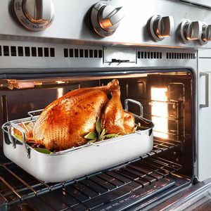 Rôtissoire avec grille de cuisson Rôtissoire à dinde en acier inoxydable de 16.5 pouces avec grille à dinde Rôtissoire à dinde Rôtissoire à dinde Broi - Product Image 3