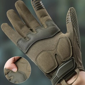 Cómodos guantes de ciclismo deportivos diarios para hombre con palma de cuero grueso transpirable y correa de muñeca ajustable - Product Image 6