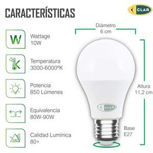 Bombilla LED E27 de 10W, Solución de Iluminación de Bajo Consumo - Product Image 3