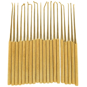 Ensemble de micro-dissecteurs Rhoton 20 pièces en acier inoxydable plaqué or, instruments chirurgicaux manuels, approuvés CE - Product Image 6