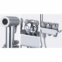 Kit de pulvérisation pour bidet à motif Panda, mural, avec douchette shattaf et robinet de bidet portable pour toilettes, pour l'hygiène de la salle de bain