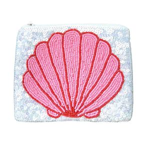 Porte-monnaie en perles blanches, sac à maquillage, accessoire fait main, pochette en perles colorées - Product Image 1
