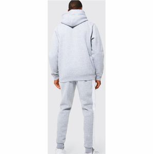 Conjunto de sudadera con capucha y pantalones de chándal estampados personalizados para hombre con etiqueta privada, chándal en blanco - Product Image 2