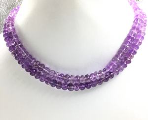 Collier de perles de boule facettées en améthyste naturelle, pierre précieuse de guérison pour la fabrication de bijoux fins - Product Image 2