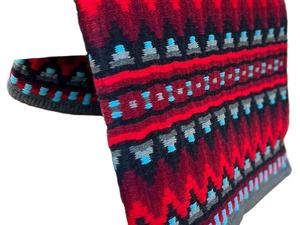 Tapis de selle western polyvalent doublé de laine, garnissage en laine de Nouvelle-Zélande, motif rouge, bleu, gris pour la protection du cheval et les sports équestres - Product Image 3