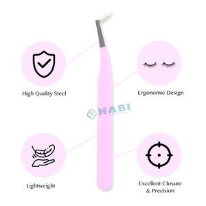 Pince à épiler d'extension de cils à pointe de fibre Logo personnalisé en gros Logo personnalisé or argent volume ventilateur bottes pince à cils à pointe de fibre - Product Image 1