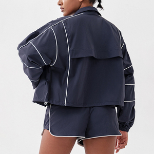 เสื้อแจ็คเก็ตฟิตเนสใหม่ ชุดออกกำลังกายโยคะผู้หญิงทรงหลวม ชุดกีฬาวิ่งแขนยาวแห้งเร็ว เสื้อเทนนิส - Product Image 4