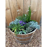 Décor de ferme en bois d'acacia whisky baril jardinière Pot de plante en bois durable prix de gros du Vietnam