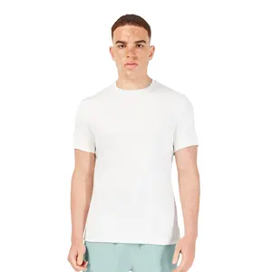 Оптовая продажа, Мужская футболка на заказ, белый цвет, 4 способа растягивания, дышащий контур сбоку, сделано в Пакистане