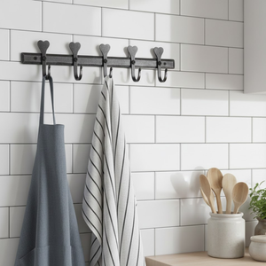 Crochet mural en fer poli personnalisé moderne |   Porte-vêtements mural décoratif, pour serviettes et organisation de chambre - Product Image 5