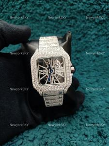 Mouvement Automatique Mécanique Haute Qualité Fait Main VVS Moissanite Diamant Glacé Unisexe Luxe Acier Inoxydable Carré Hip Hop - Product Image 2