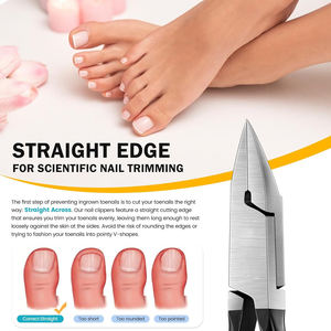 Straight Blade Toenail Clippers for Thick Toenails Wide Open <b>Pointed</b> Jaw <b>Toe</b> Nail Clippers High Precision Podiatry Pliers - Product Image 2