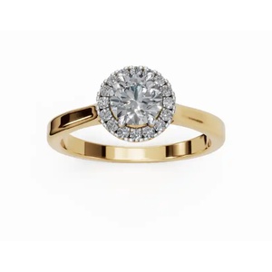 Anillo de Compromiso Exclusivo con Diamante Cultivado en Laboratorio, Corte Redondo, 0.685 Ct, Oro de 9, 14 y 18 Quilates, Proveedor Mayorista OEM - Product Image 6