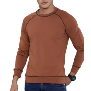 Sweat-shirt décontracté surdimensionné à col rond pour homme, coupe classique, en polaire unie, polyester/coton, respirant, écologique, hiver - Product Image 6