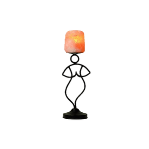 Vela de sal rosa de hierro forjado de doble forma y soporte de luz de té artesanías naturales para decoración de Spa relajación piramidal y votiva del Himalaya - Product Image 3