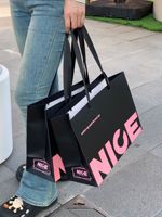 Bolsas de Regalo Rosas Personalizadas para Ropa de Lujo, Bolsas de Papel para Compras con Asas para Ropa