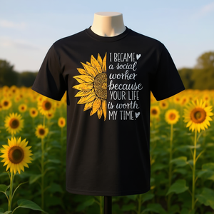 Camiseta de Trabajo Social con Diseño de Girasol para el Mes del Trabajo Social, Regalo Premium para Trabajadores Sociales, Idea de Regalo Promocional - Product Image 3
