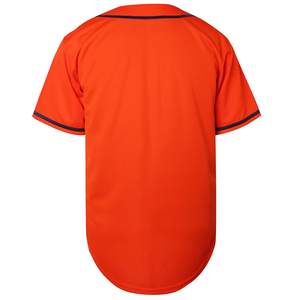 Custom Embroidery Baseball Jersey Men's V-neck Full Button-Down Breathable 280g <b>Mesh</b> Sportswear Team Practice Shirt Short Sleeve - Product Image 4