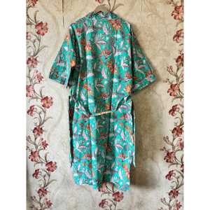 Bata de algodón ligera, suave, estampada, estilo bohemio, para spa, kimono suave, tops de ocio - Product Image 4