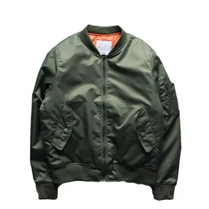 Chaqueta de bombardero fina para hombre con cuello levantado y carcasa a prueba de viento de corte moderno para el logotipo frontal de estilo exterior de moda diaria - Product Image 3
