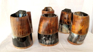 100% Auténtico búfalo pulido y cuerno de buey Drinkware Diseño animal elegante Artesanías naturales - Product Image 4