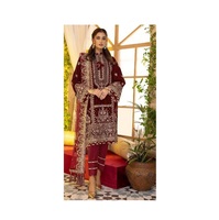Collection hiver de créateur Broderie en velours Salwar Kameez Costumes pour mariage et fête d'Inde