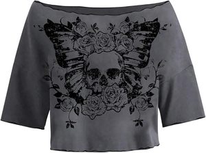 Recién llegado, Top corto para mujer, camisa de manga corta de algodón informal a la moda, perfecta para amantes de la ropa de calle e Influencers de moda - Product Image 2
